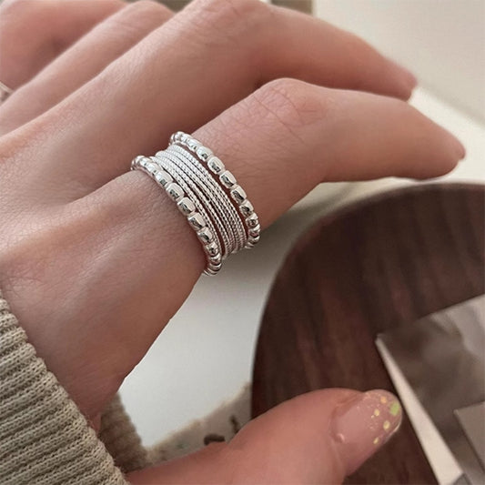 925 Sterling Silver Simple Korean Open Ring Ins Daily Wear