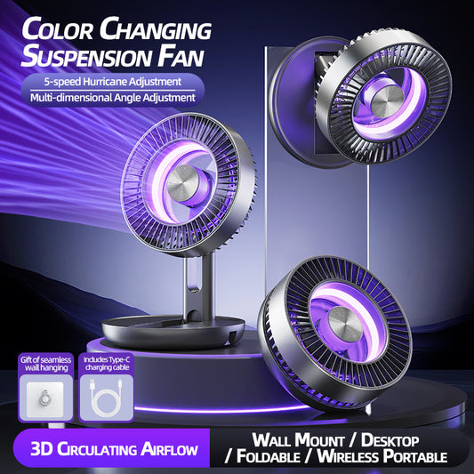 Foldable Desktop Light Fan For Outdoor And Home Use Portable