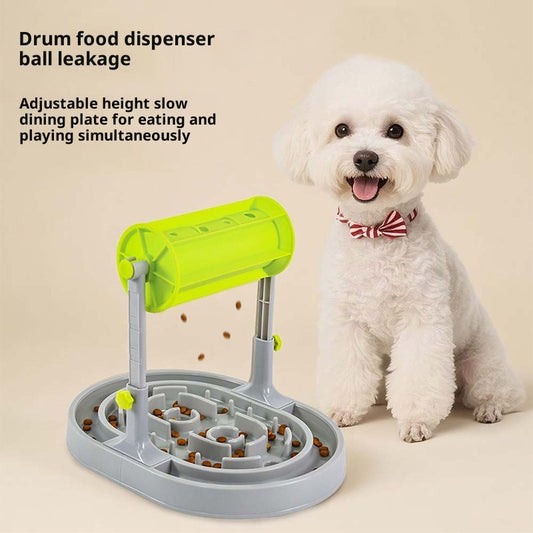 Roller Type Slow Feeding Dispenser Pet Bowl For Cats And Dogs