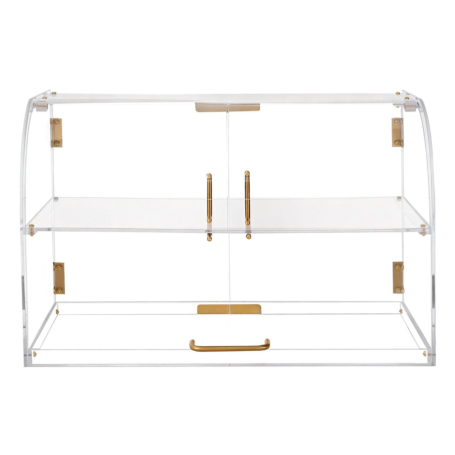 Bakery Display Case, 2-Tier Commercial Countertop Pastry Display Case, Clear Acrylic Bread Box For Kitchen, Party Cake Cabinet With Magnetic Rear Door For Cookie Dessert Donut, 22 X 14 X 14