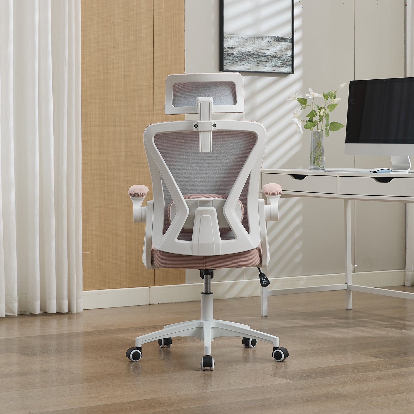 Ergonomic Mesh Office Chair With Adjustable Lumbar Support And Headrest -High-lehner Executive Desk Chair For Home-office