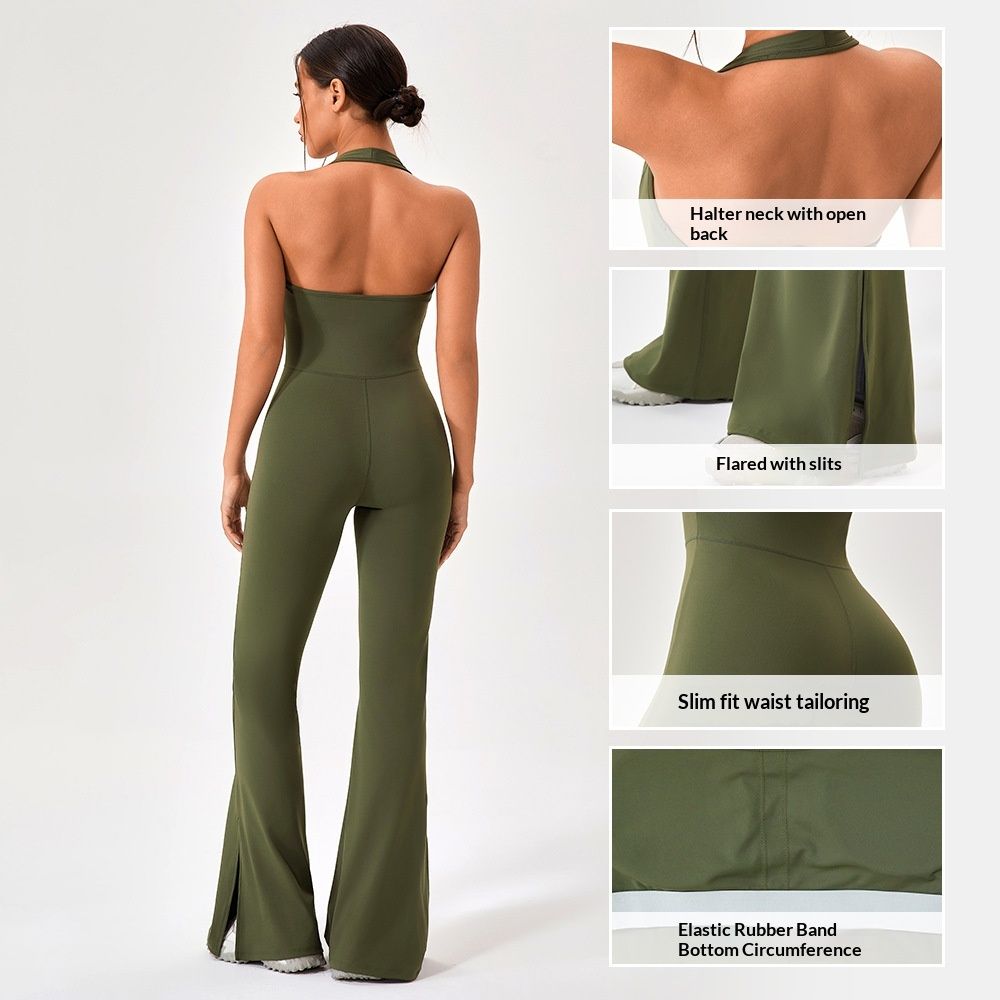 European And American Yoga Bodysuit Flared Pants