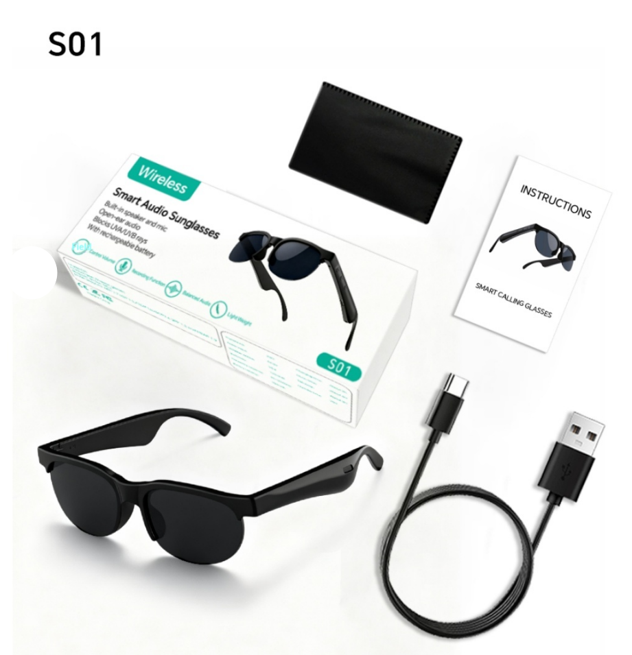 AI Smart Glasses Bluetooth Sunglasses For Music Calling Translation S01