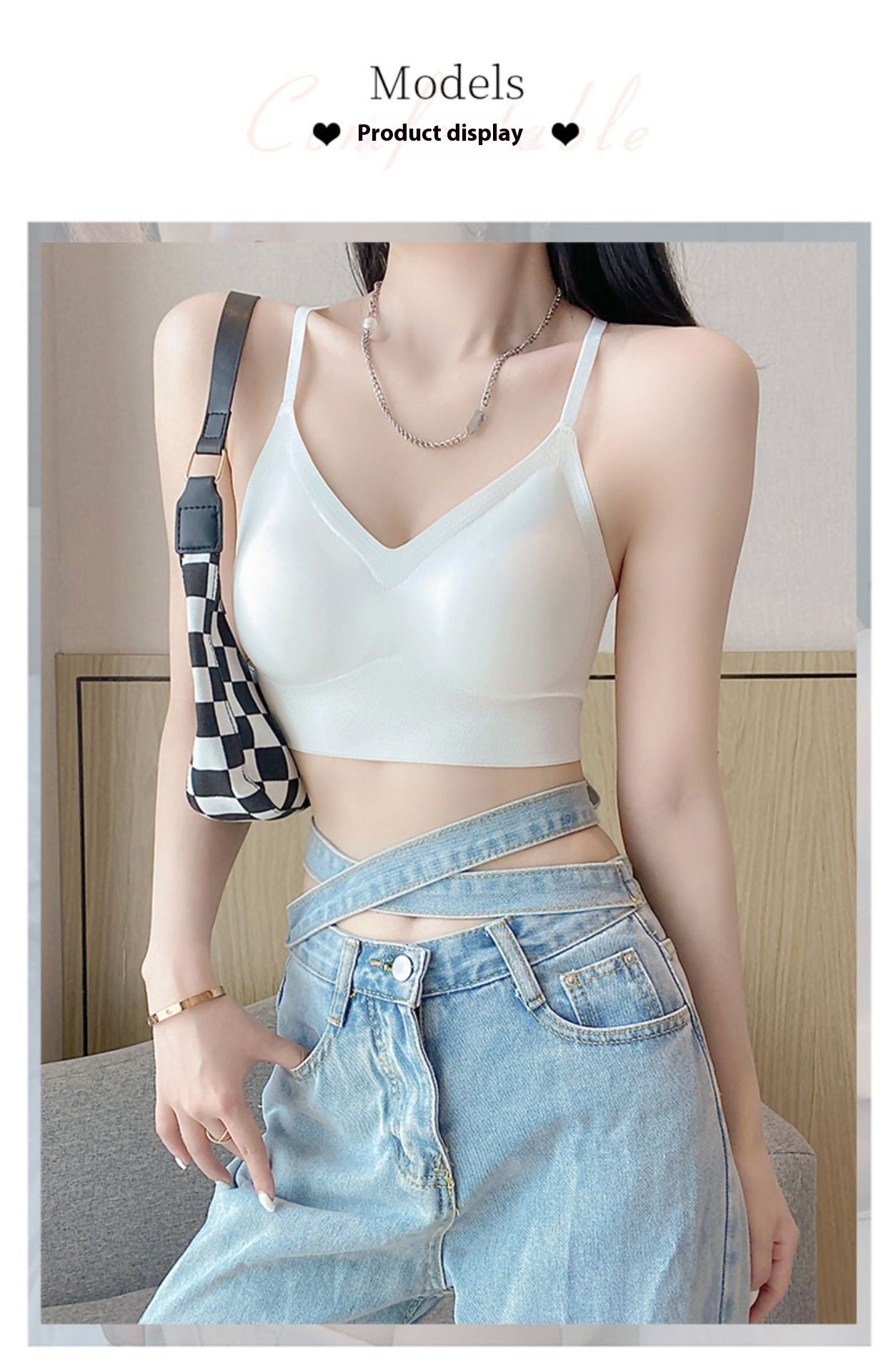 Women's U-shaped Beauty Back Push Without Back One-piece Bra