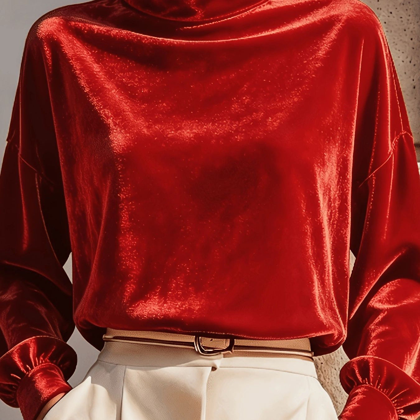 Loose-fitting Long-sleeved Turtleneck Casual Fashion Top