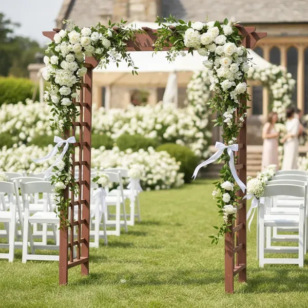 Wooden Arbor, Wedding Arch For Ceremony, Wood Trellis For Plant Climbing, Christmas Decor Pergola For Garden Backyard