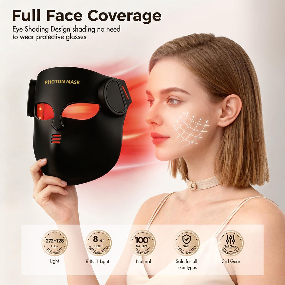 4D Silicone Photon Facial Mask Device Infrared Light LED Beauty Instrument For The Face