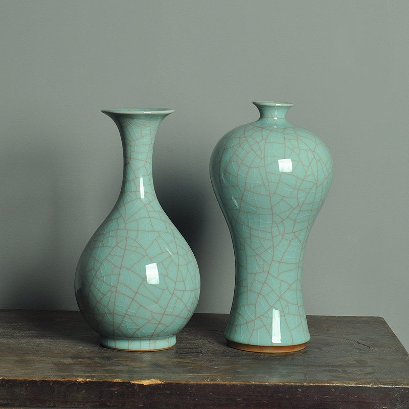 Celadon Vase Beauty Drunk On Plum Blossoms Jade Pot Spring Style For Home Decor
