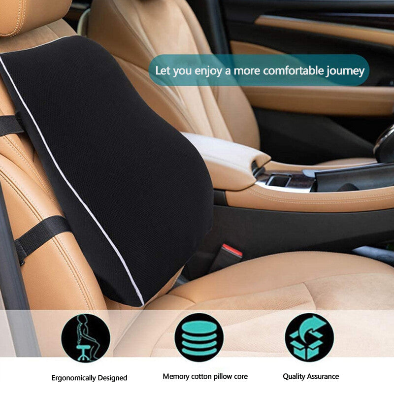 Lumbar Back Support Cushion Car Seat Wheelchair Office Chair Pillow Memory Foam.