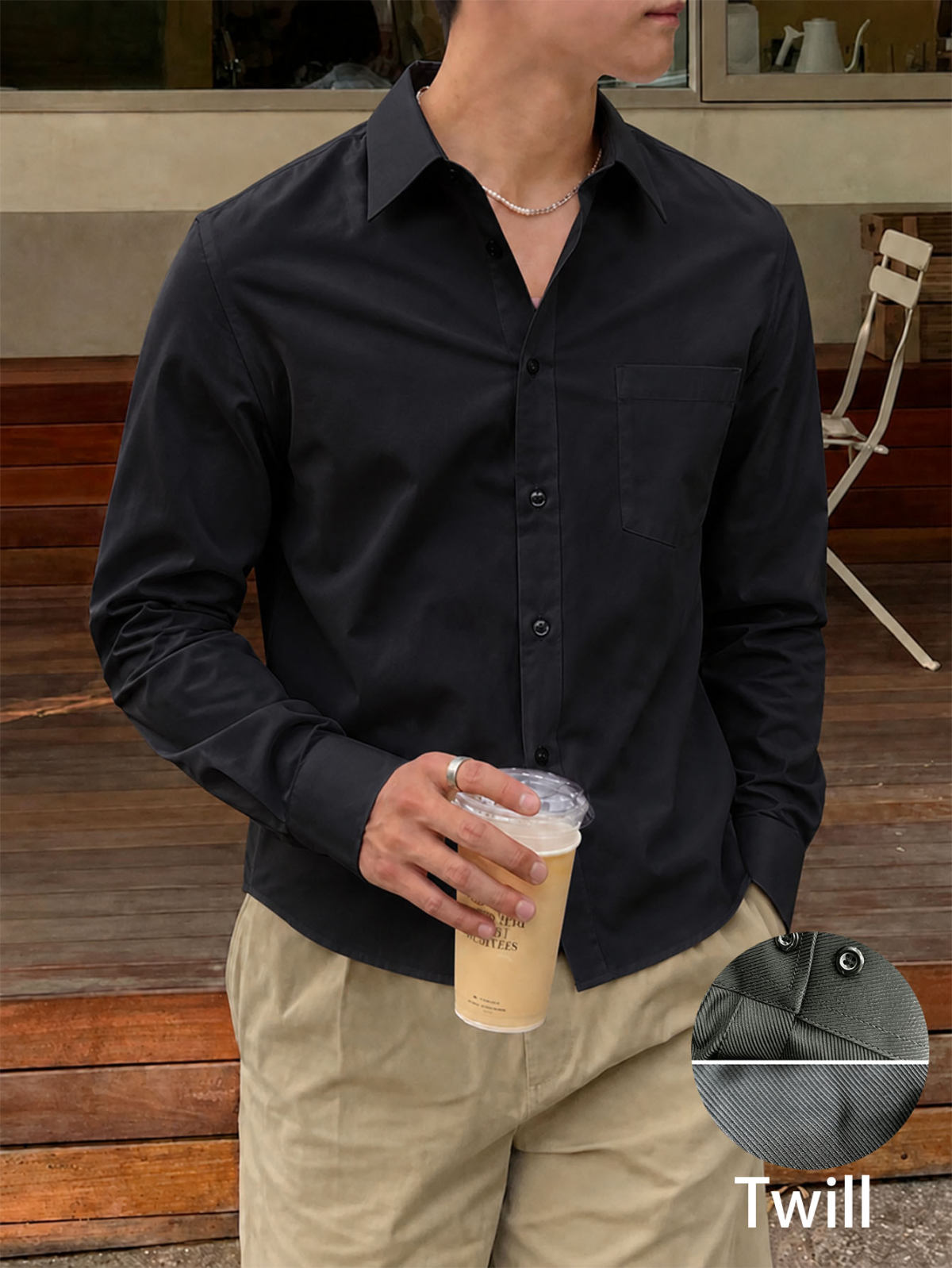 Shirt - Men's Sun-Drenched Outdoor Solid Long Sleeve Casual Shirt