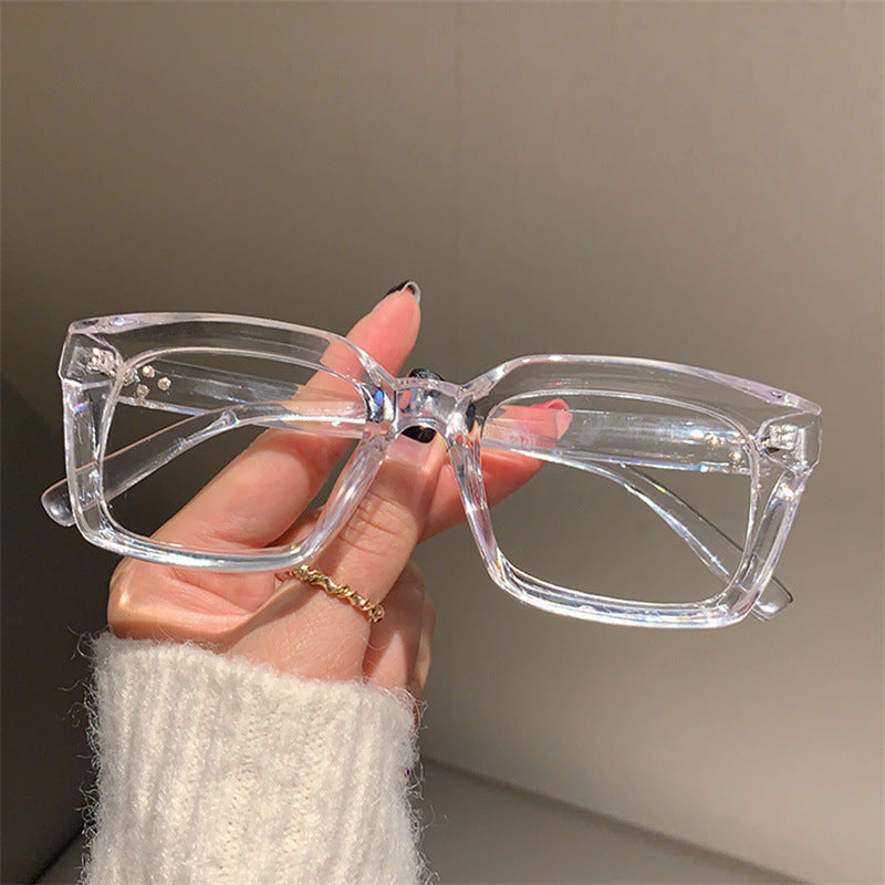European And American Square Frame Street Photography Slimming High-value Korean Version Trendy Flat Glasses