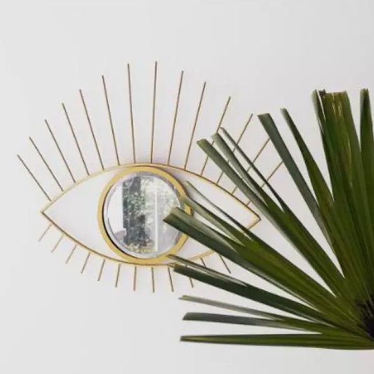 Wall Decor Eye-shaped Hanging Mirror Eyelash Embellishment