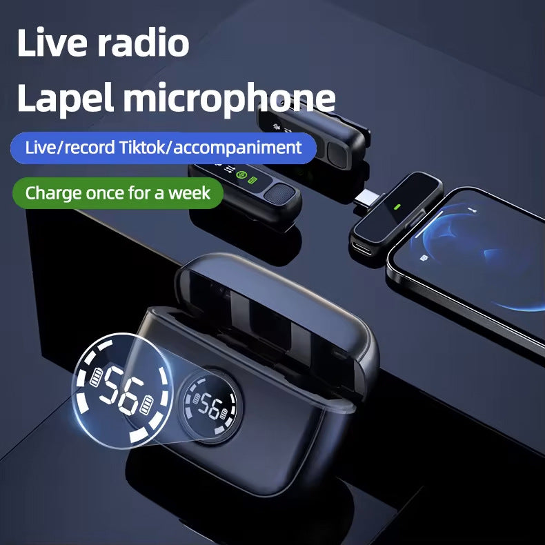 K30 Dual-Port Wireless Lavalier Microphone With Digital Display Supports Two Devices Simultaneously