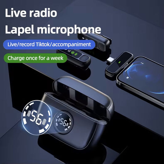 K30 Dual-Port Wireless Lavalier Microphone With Digital Display Supports Two Devices Simultaneously