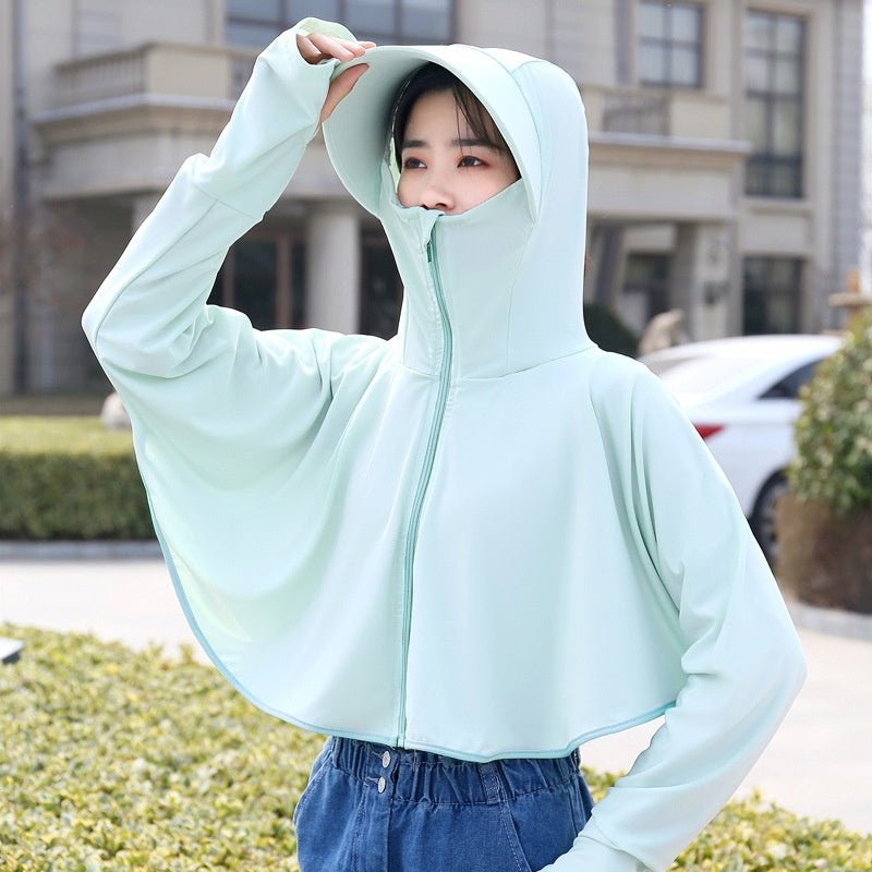 Cycling While Picking Tea UV Protective Sun Blocking Hooded Jacket