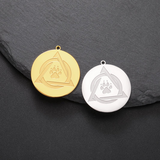 Stainless Steel Diy Ornament Accessories Cutting Paw Pendant Necklace