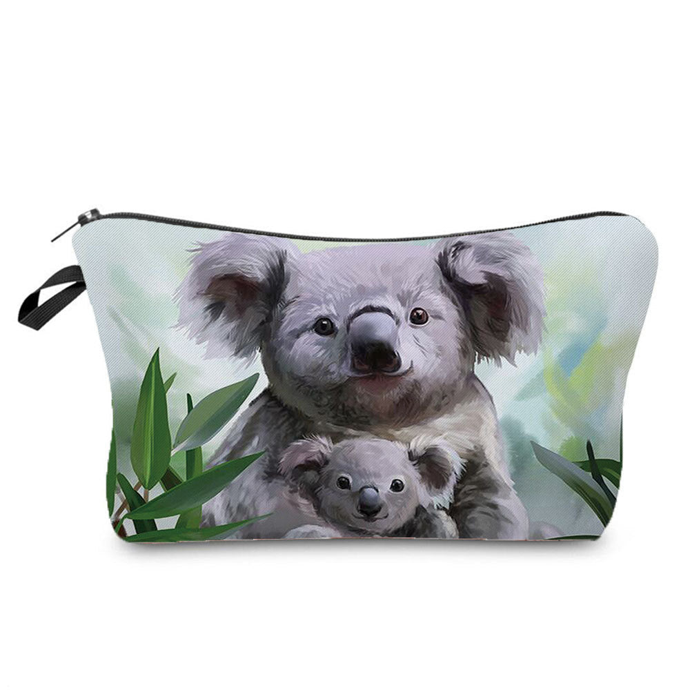 Portable Compact Zipper Makeup Animal Print Washing And Makeup Bag