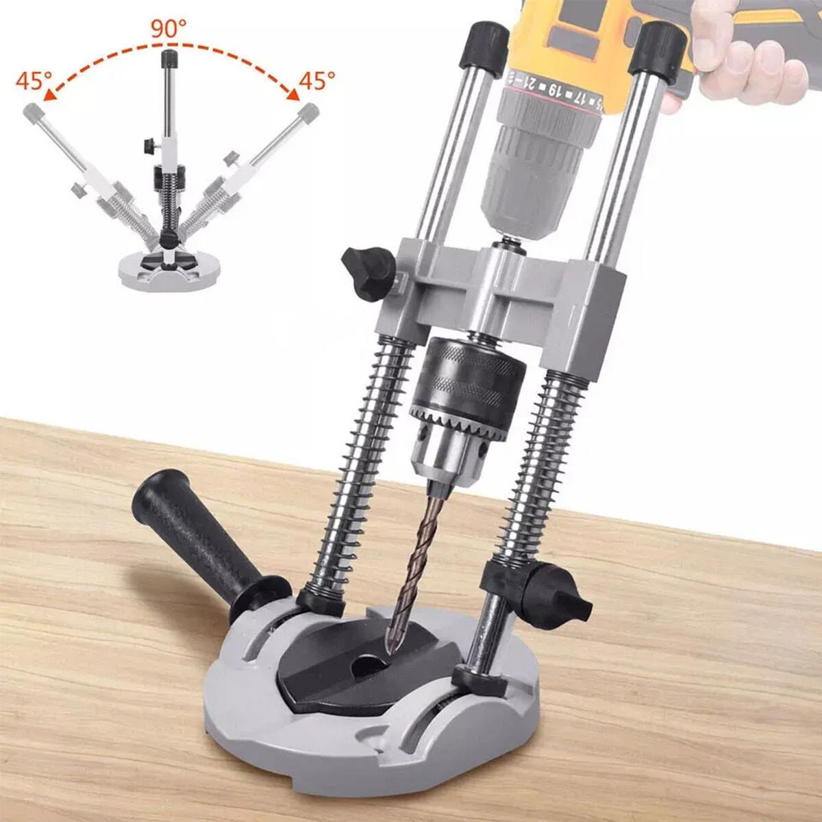 Support Pan European Shipping--Versatile Electric Drill Stand  Vertical Drilling Support, Mobile Base, Holes For Drilling, Suitable For Various Drill Bits, Aluminiumlegierung & Stahl Construction