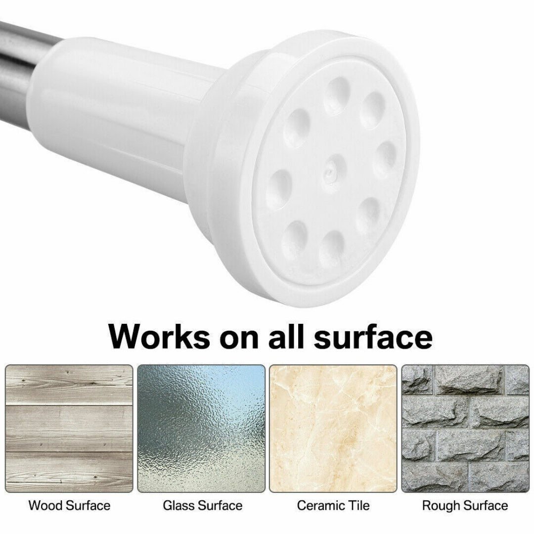 Heavy Duty Extendable Telescopic Shower Curtain Pole Rail Rod Bath Door Window-110