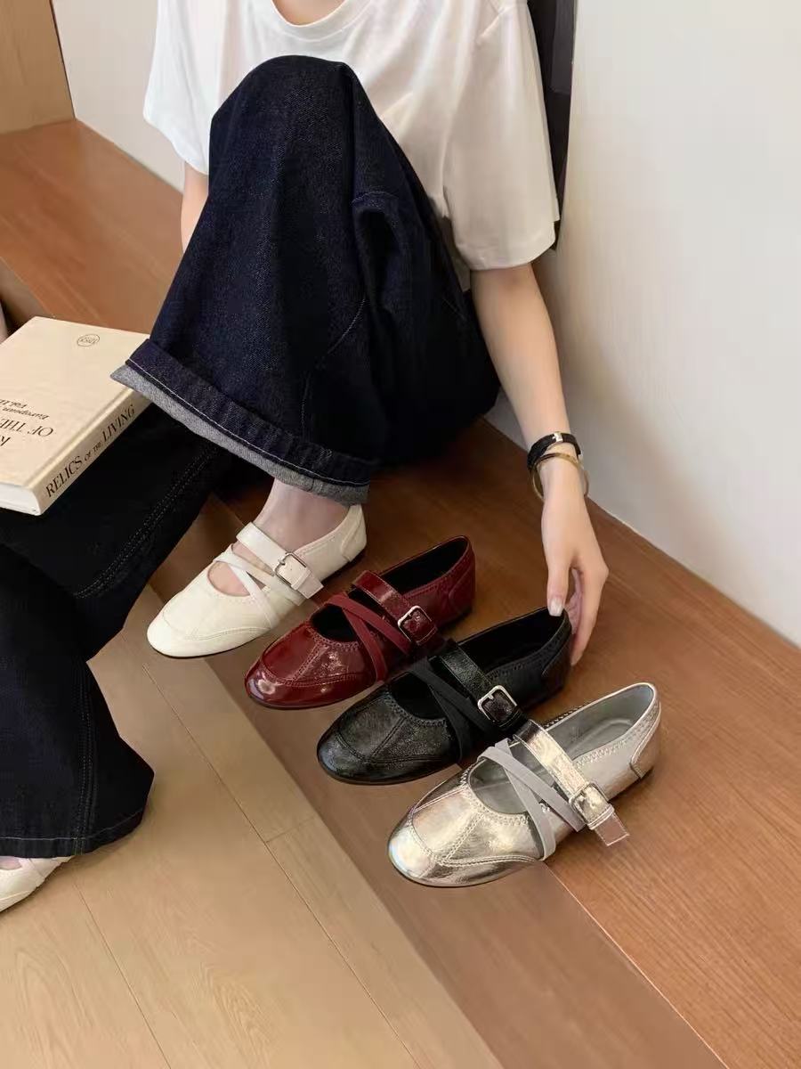 Women's Vintage Ballet Mary Janes, 2026 New Red Retro Training Shoes Casual Sneakers