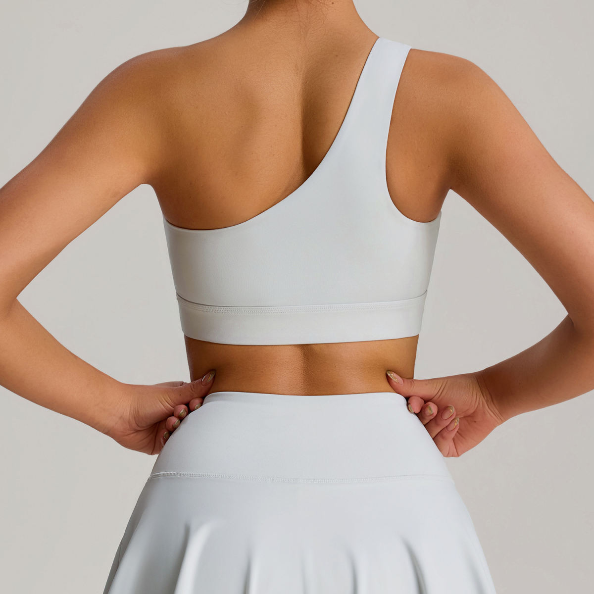Cross-border Oblique Shoulder Shockproof Sports Underwear Elastic Breathable Yoga Vest Outdoor Running Sports Bra Women