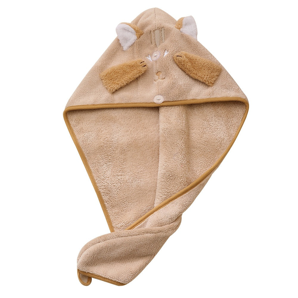 Quick-drying Double-layer Coral Fleece Microfiber Turban For Fast Hair Drying