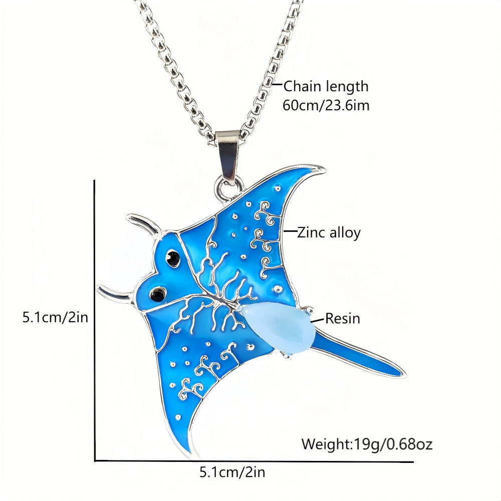 Ocean Wind Luminous Manta Ray Necklace Luminous Beach Accessories