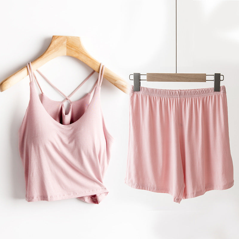 Navel-exposed Sexy One-piece Sling Vest Cover With Chest Pad Beauty Back Outer Wear