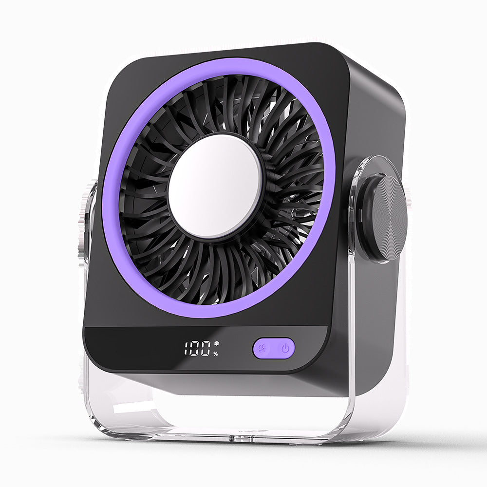 Rechargeable USB Desk Fan With Cooling Function 5 Speeds Quiet Portable Fan With Digital Display For Bedroom Office Travel