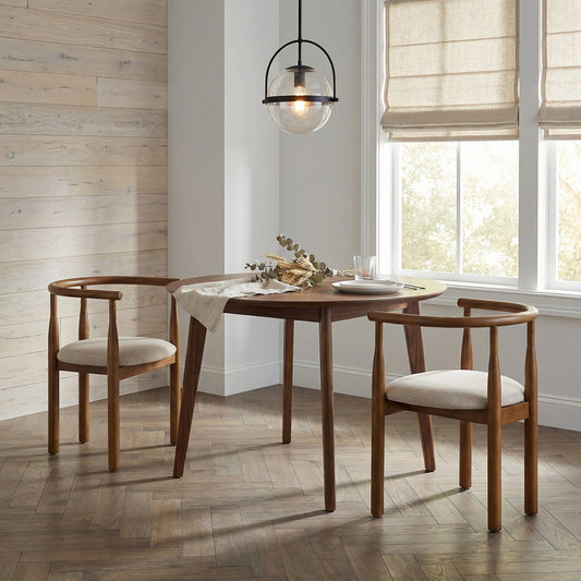 Modern Dining Chair,kitchen Chair With Solid Wood Legs, Dining Chairs For Home Bar Restaurant And Dining Room,Set Of 2,Walnut