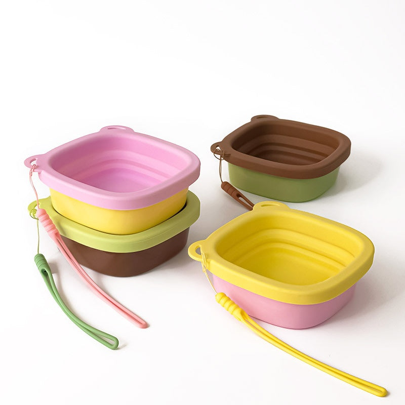 Silicone Foldable Pet Bowl Portable For Outdoor Use