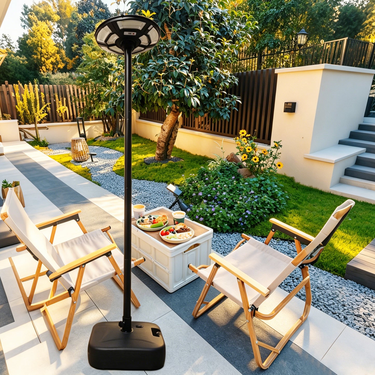 Solar Energy Power Circular UFO Street Lamp ,LED Solar Garden Lights, Solar Lights For Outside,Highway Lighting,Household Courtyard,Rural Construction And Street Light Pole --  Include  Pole