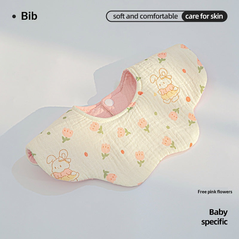 Cotton Highly Absorbent Leak-proof For Feeding Babies And Toddlers Petal-shaped Bib