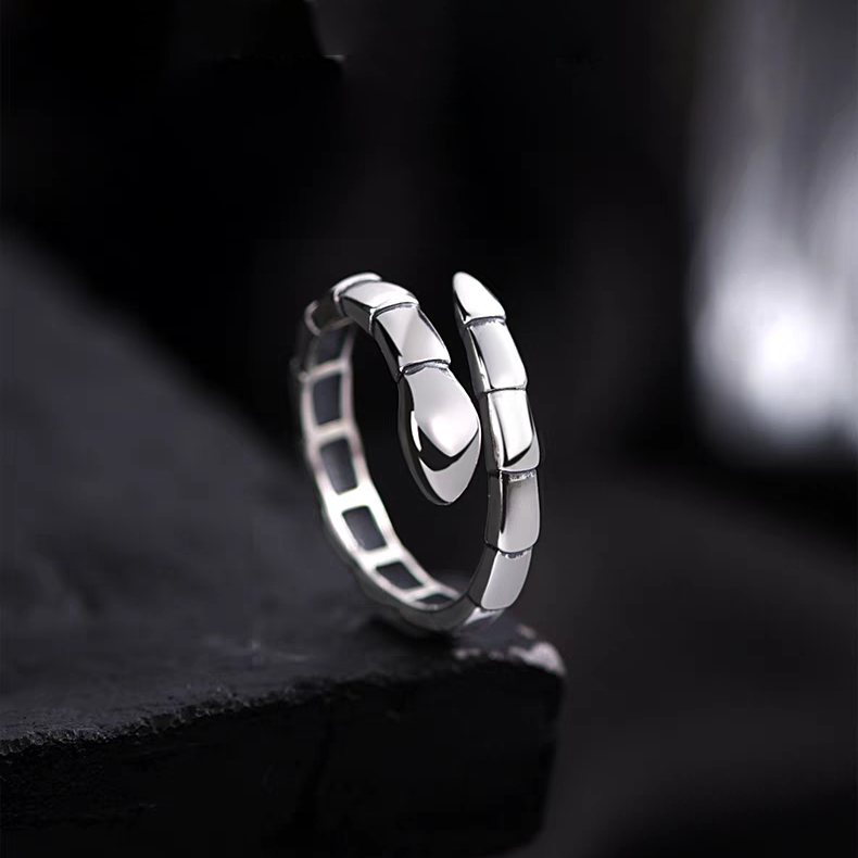 1pc 999 Sterling Silver Polished Snake Bone Open Ring, Minimalist & Edgy Style, Perfect For Daily, Dating & Gifting, Ideal Valentine's Gift