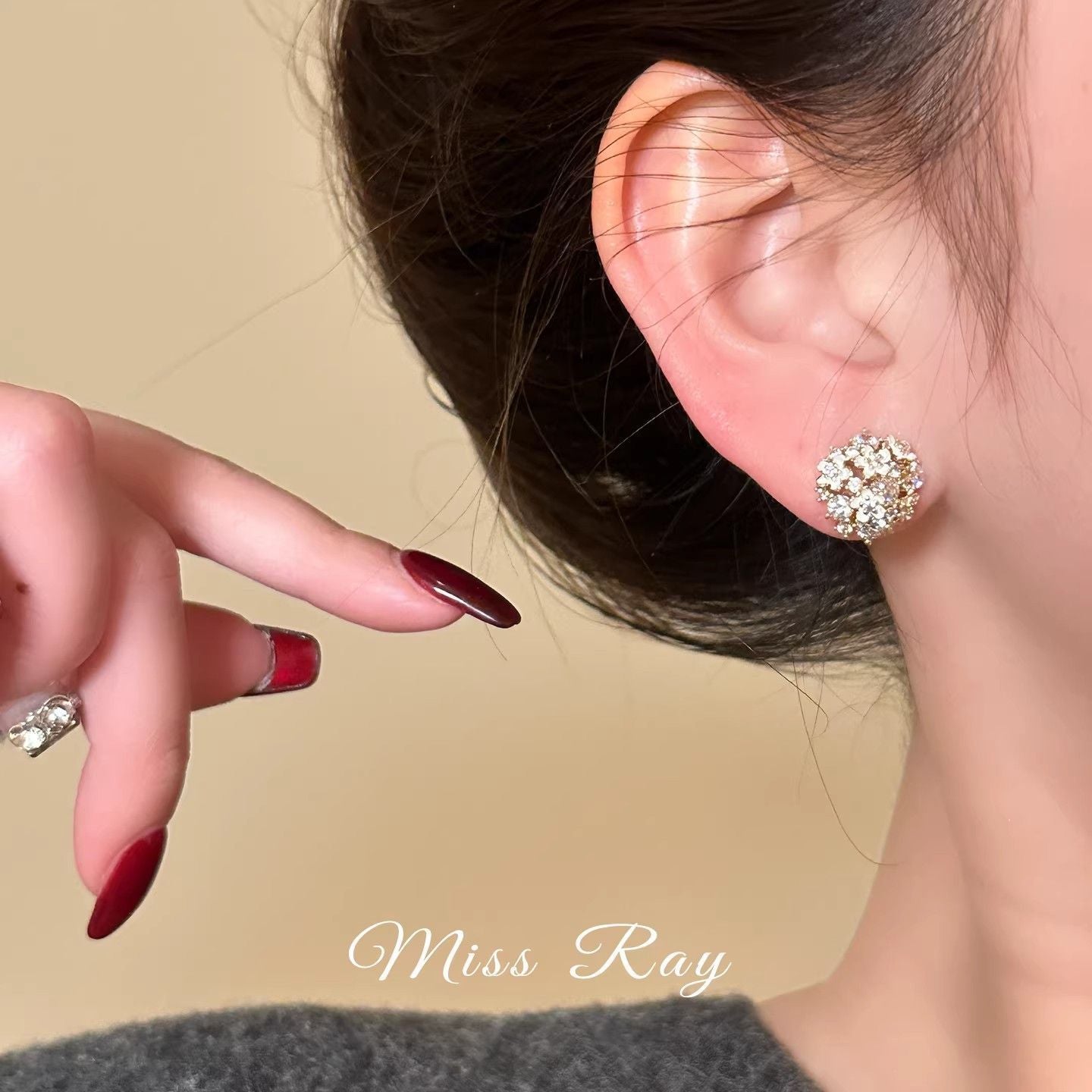 2026 New French Pastoral Fairy Zircon Floral Stud Earrings, Spring Forest Style Light Luxury Sweet Elegant Ear Jewelry For Women