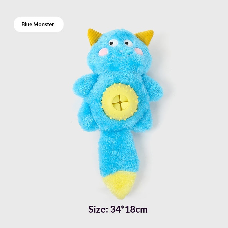 Little Monster Plush Sounding Toy Dog Food-Hiding Chewable Teether