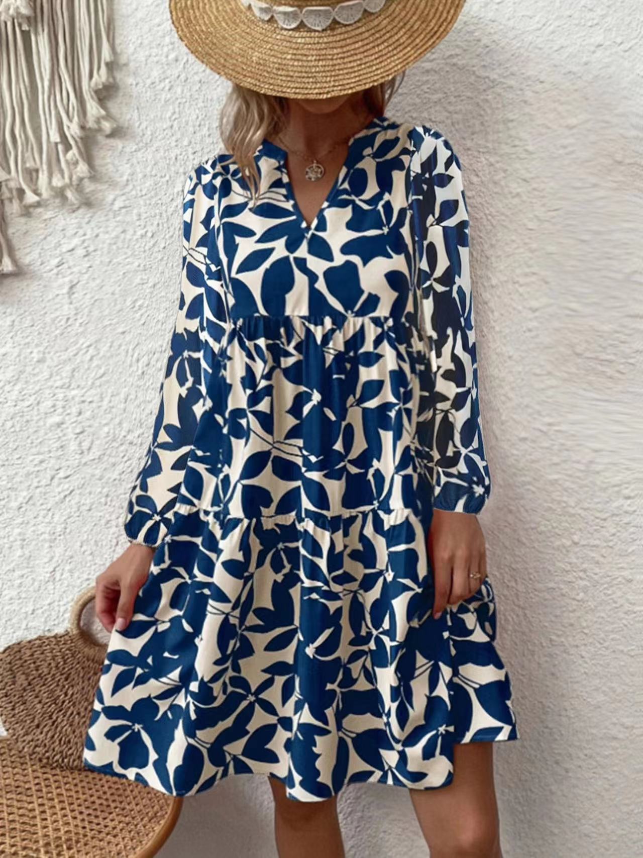 Bohemian-style Fashion Long-sleeve Dress For Europe And America