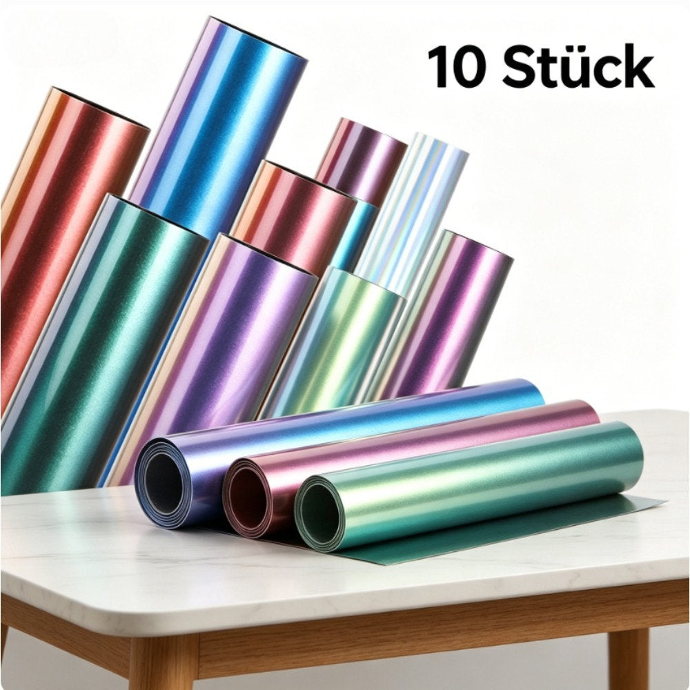 10-Color Plotter Film, 30.5 X 25 Cm Color-Changing Film, For DIY Crafts And Party Supplies Set
