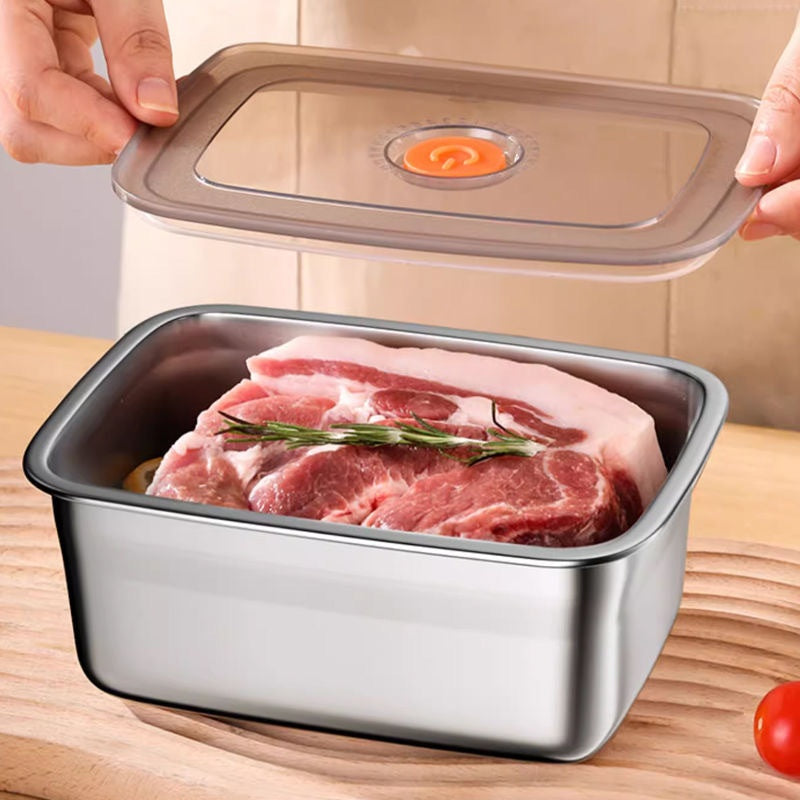Food-grade Refrigerator-sealed Lunch Box Made Of 304 Stainless Steel