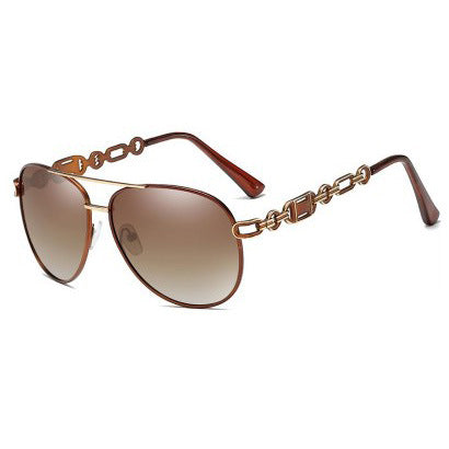 New Polarized Two-tone Plated Fashionable Hollow Out UV Protective Sunglasses