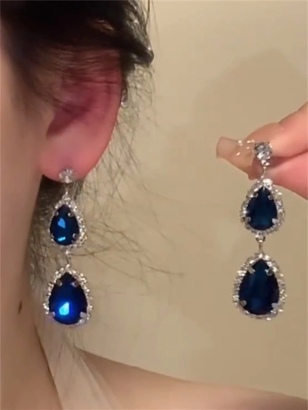 Silver Needle Zirconia Tassel Drop Earrings Women Light Luxury Exaggerated Fringe Statement Gift