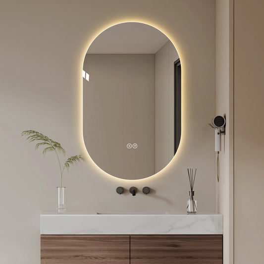 48x30 Inch Smart Wall Mounted LED Touch Screen Anti-fog Mirror Bathroom Mirror, Barber Shop Mirror