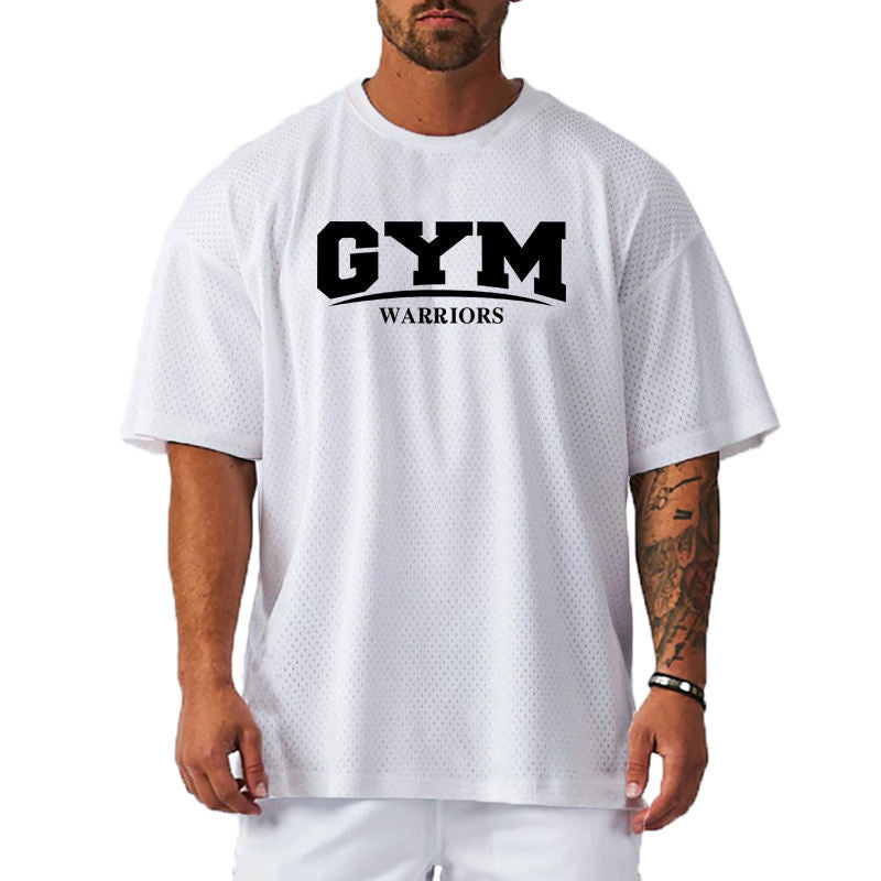 Fitness T-shirt Mesh Fashion Casual Top Men