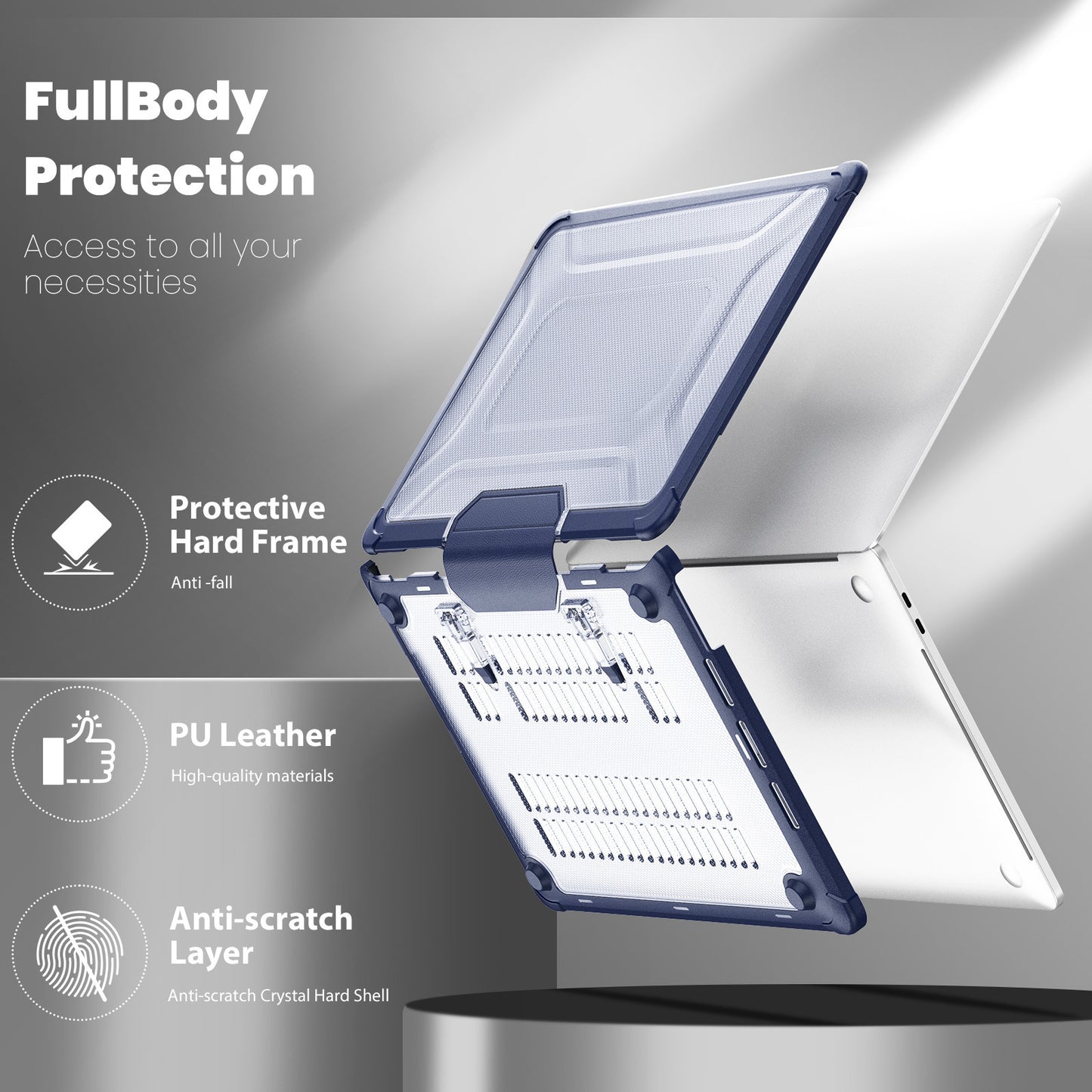 Air13 Laptop Case Transparent Frosted Cooling Bracket Anti-fall Shell