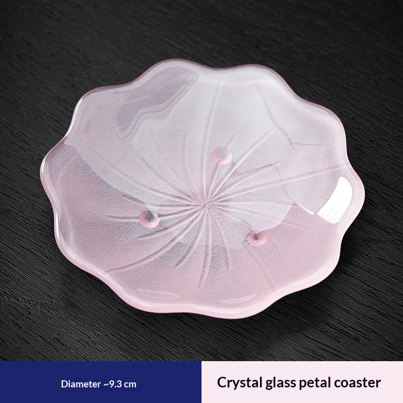 Shangqi Glazed Glass Peony Tea Cup, Fresh And Chic