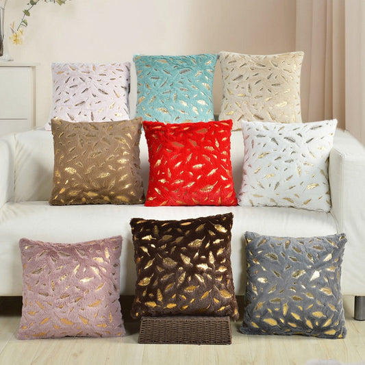 Short-pile Gold-stamped Gift Cushion For The Sofa