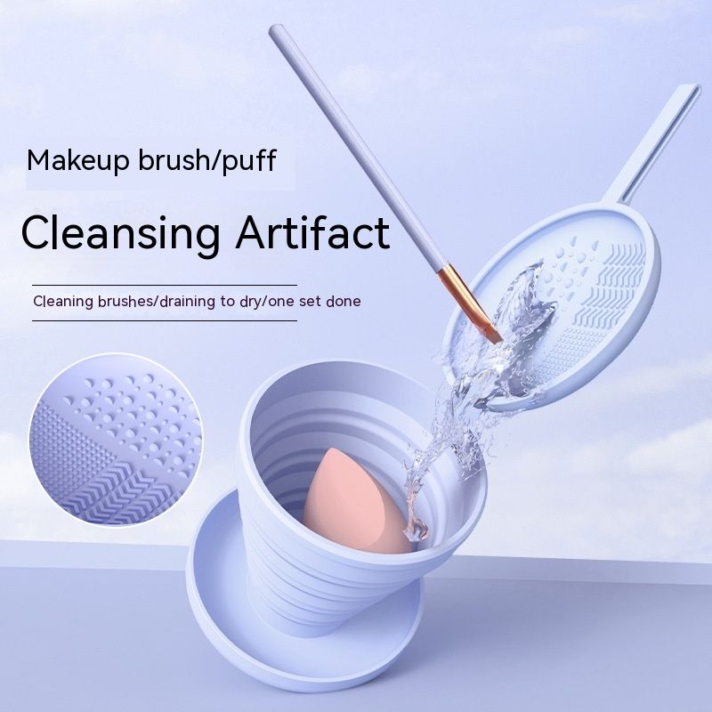Silicone Washing Cup Makeup Foldable And Portable Beauty Tools Cleaning Device