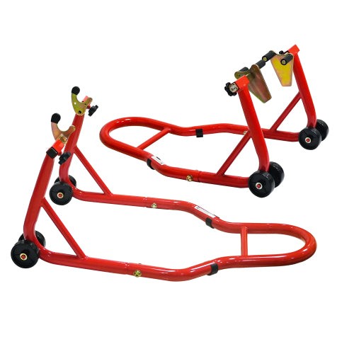 Motorcycle Stand Lift 440lbs Front Rear Combo Stand Lift Stand Front Wheel Fork Stand Rear U K Fork Swingarm Spool Stand Compatible With Most   Motorcycles