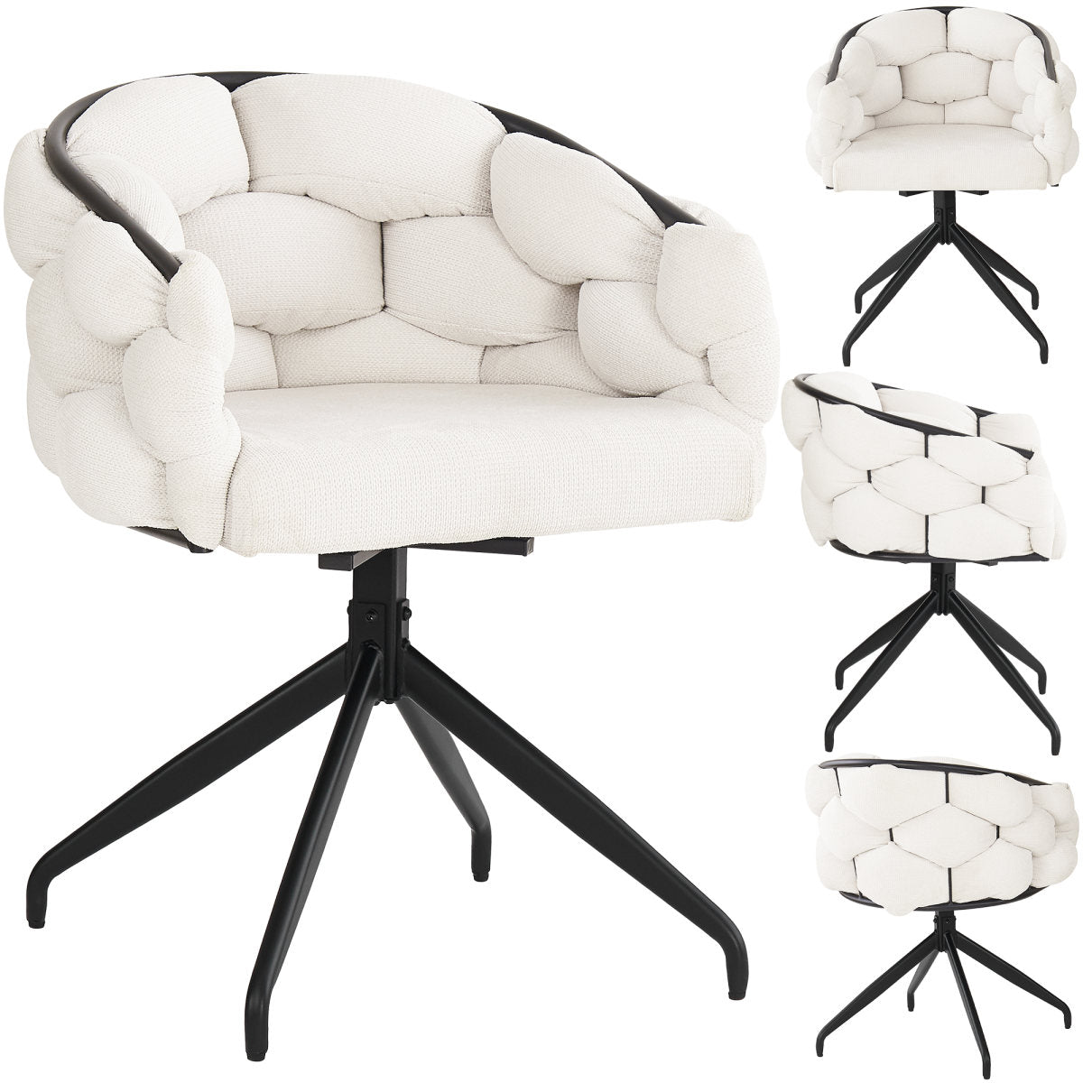 Luxury Chair 4 Pcs , Swivel Chair, 360 Swivel, Living Room Chairs, Dining Chairs, Makeup Chairs, Modern Fashion Style Chairs,Dining Chairs With Backrest,Ergonomic Chair, Bubble Chairs,Beige