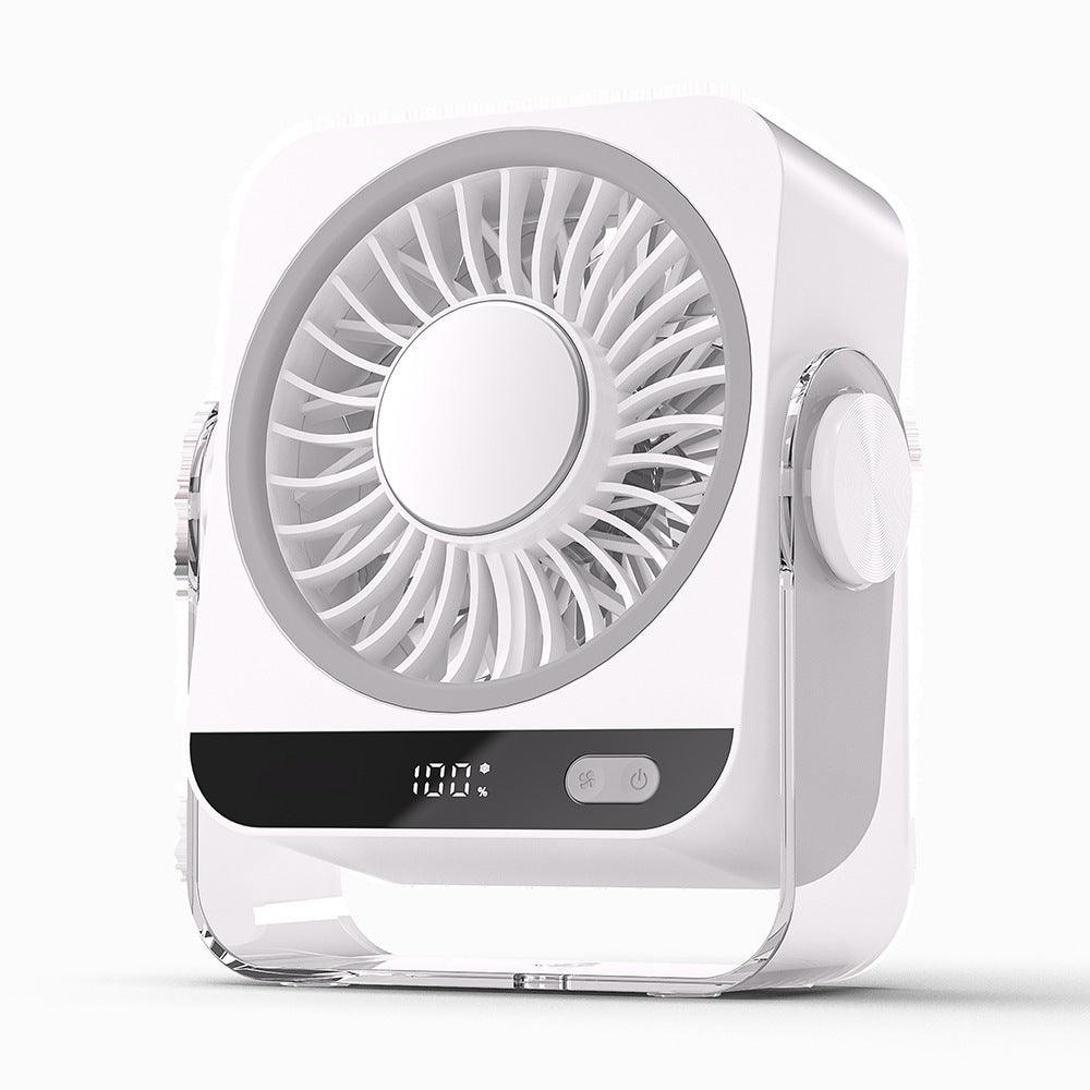 Rechargeable USB Desk Fan With Cooling Function 5 Speeds Quiet Portable Fan With Digital Display For Bedroom Office Travel
